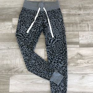 Gray cheetah joggers
